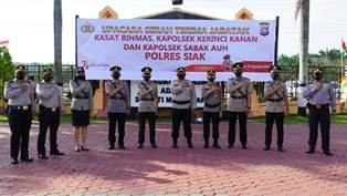 Satu Kasat dan Dua Kapolsek Lakukan Sertijab di Jajaran Polres Siak